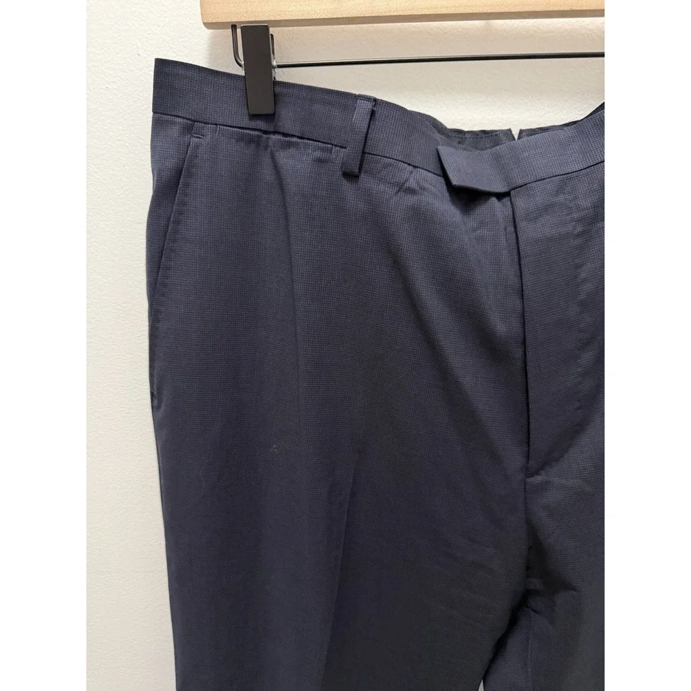 Banana Republic Trabaldo Togna 1840 Wool Dress Pants 38x30 Navy Italian Birdseye